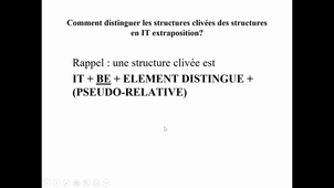 HIGGS LING 3.12 Distinguer les clivées et les extrapositions