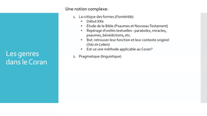Enregistrement du cours du 17/10/ 2025 - Thèmes, genres, formes littéraires et argumentatives dans le Coran