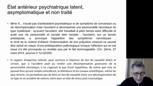 Aproche médicolégale des concepts d'imputabilité, d'état antérieur et d'évaluation des préjudices