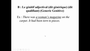 HIGGS LING 6.4 Le génitif adjectival