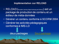 Vers l'interopérabilité d'un contenu de la Formation à Distance sur Moodle.