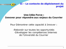 Intégration du collaboratif dans une formation entreprise, Exemple d'intégration à l'Université du courrier.