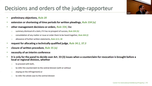 06.03.25 : Conduct of the proceedings before the Unified Patent Court (Emmanuel Gougé)
