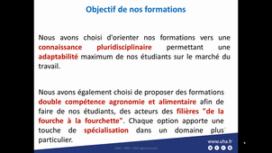 Présentation de la L3 Agronomie et Agroalimentaire