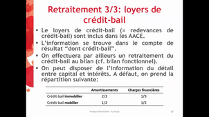 Analyse financière - Retraitement TSIG - crédit bail mobilier