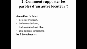 HIGGS LING 1.3 Intro et types de discours capsule 3 : types de discours