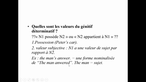 HIGGS LING 6.3 le génitif déterminatif suite 