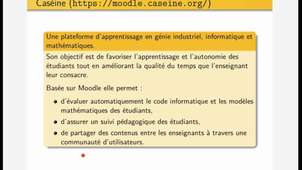 Réalisation d'exercices de programmation auto-évalués sur une plateforme basée sur Moodle et dédiée aux informaticiens et aux mathématiciens : Caseine