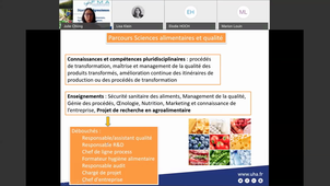 Présentation du Master Sciences Alimentaires et Qualité